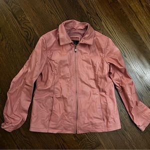 USA Leather Pink Full Zip Jacket Womens XL